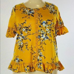 🌻Eden & Olivia Floral Print Top Size 2X
